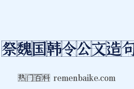 祭魏国韩令公文造句是什么意思的图片